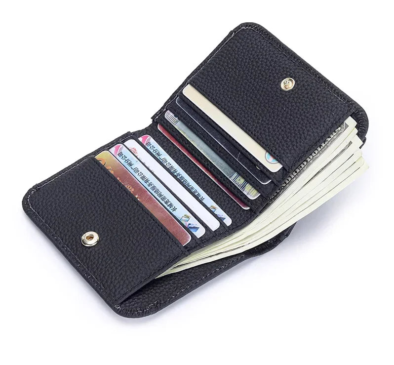 DRAVEN — Genuine Leather Wallet Women 2025 Folding Small Design