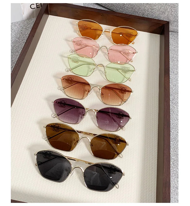 Metal Cat-Eye Sunglasses – Trendy Street Style – Elegant Men's Accessory | Accessorio Uomo Elegante