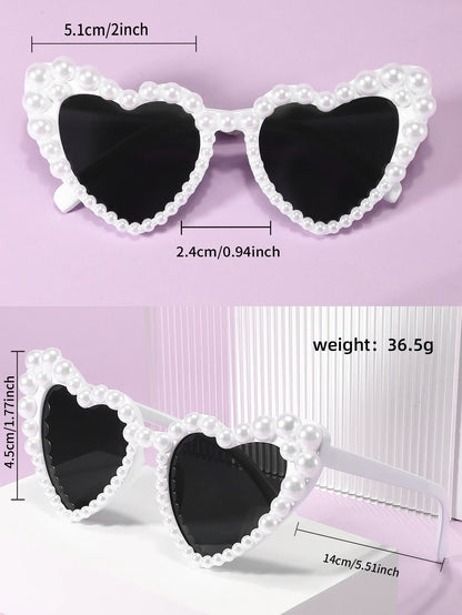 Pearl Heart Sunglasses – Luxury Shimmer Love Bling Eyewear – Elegant Men's Accessory | Accessorio Uomo Elegante