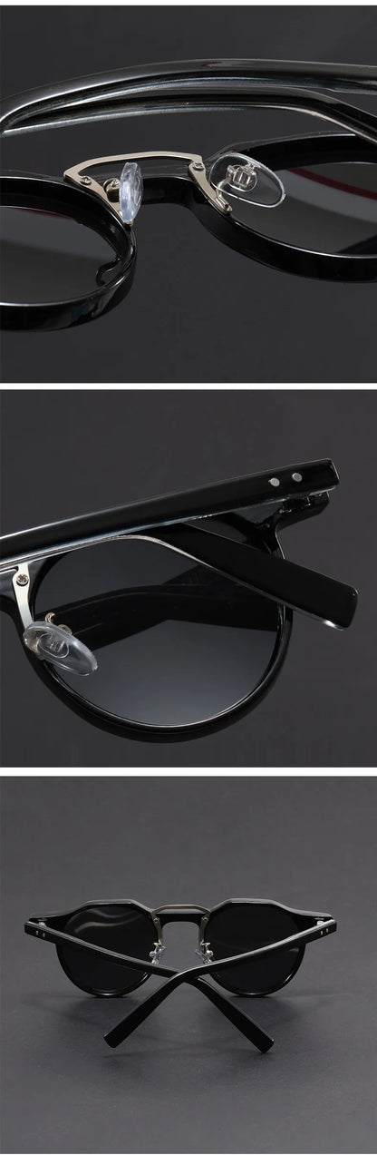 Vintage Round Sunglasses – Classic Punk Retro Shades – Elegant Men's Accessory | Accessorio Uomo Elegante