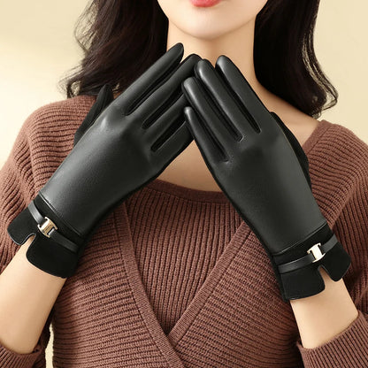 Fleece-Lined PU Gloves – Women’s Elegant Winter Style – Elegant Men's Accessory | Accessorio Uomo Elegante
