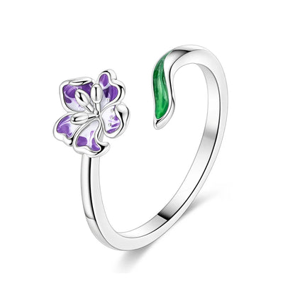 Blue Zircon Butterfly Silver Ring