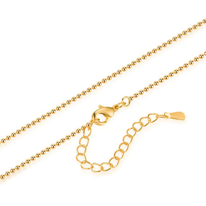 18K Gold Beaded Necklace – Elegant Light Chain Jewelry for Women