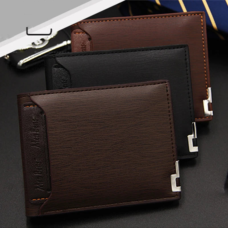 DRAVEN — Luxury PU Leather Wallet Men Slim Short Design