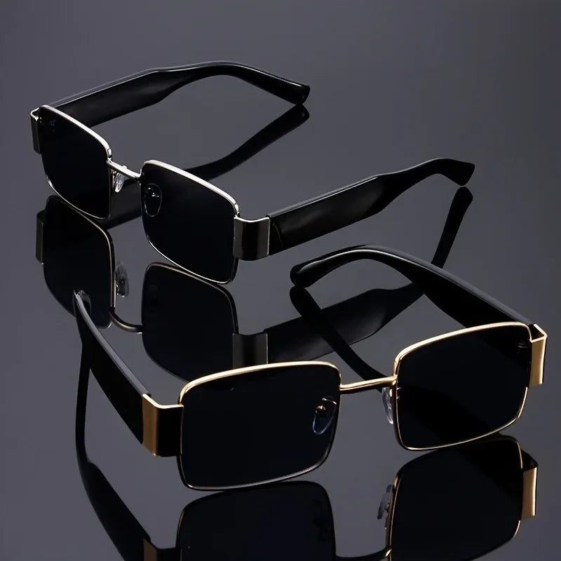 DRAVEN — Large Frame Sunglasses – Gold & Black Accent