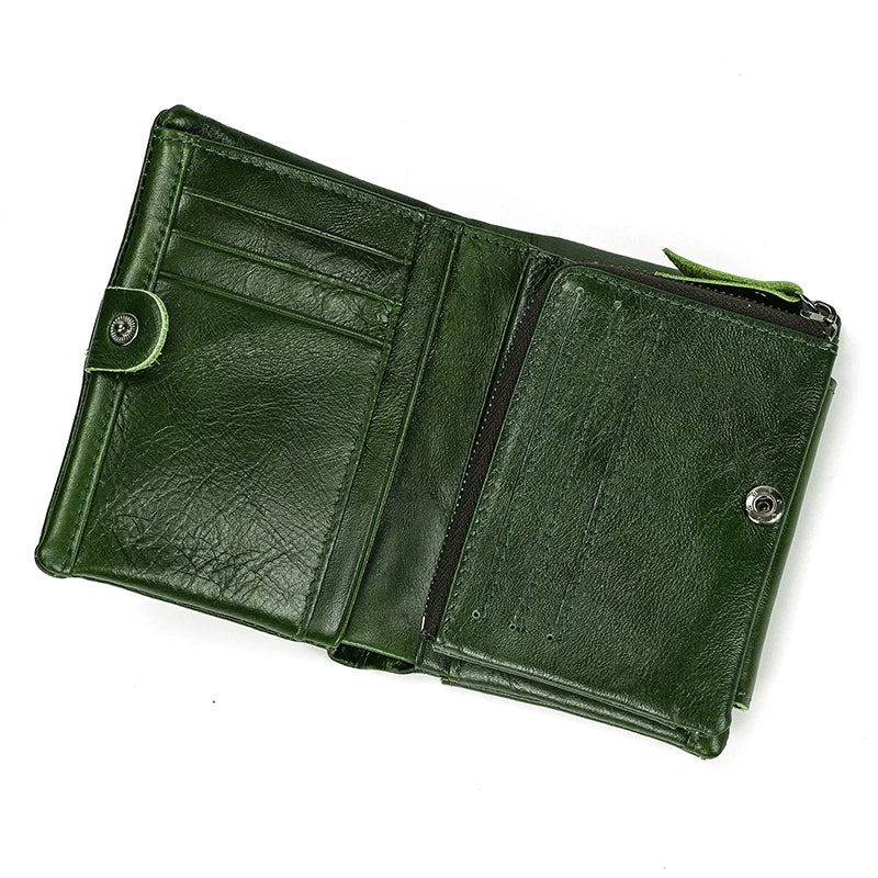 DRAVEN — Genuine Leather Short Wallet Men Soft Card Holder