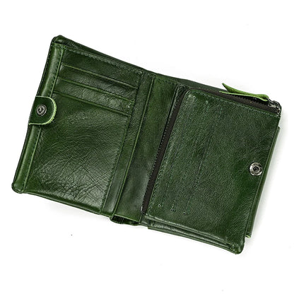 Genuine Leather Short Wallet Men Soft Card Holder