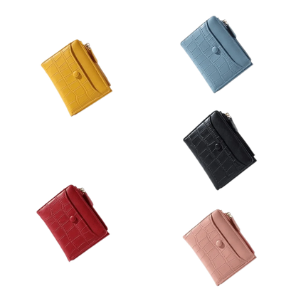 Crocodile Pattern PU Leather Wallet Short Large Capacity – Elegant Men's Accessory | Accessorio Uomo Elegante