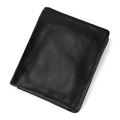 Genuine Leather Short Wallet Men Soft Card Holder
