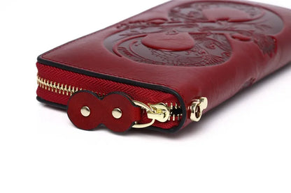 Vintage Genuine Cowhide Wallet Women 2025 Floral Design – Elegant Men's Accessory | Accessorio Uomo Elegante