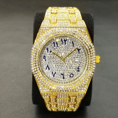 Ice Reign – Men’s Silver Steel Watch with Crystal Detailing – Elegant Men's Accessory | Accessorio Uomo Elegante