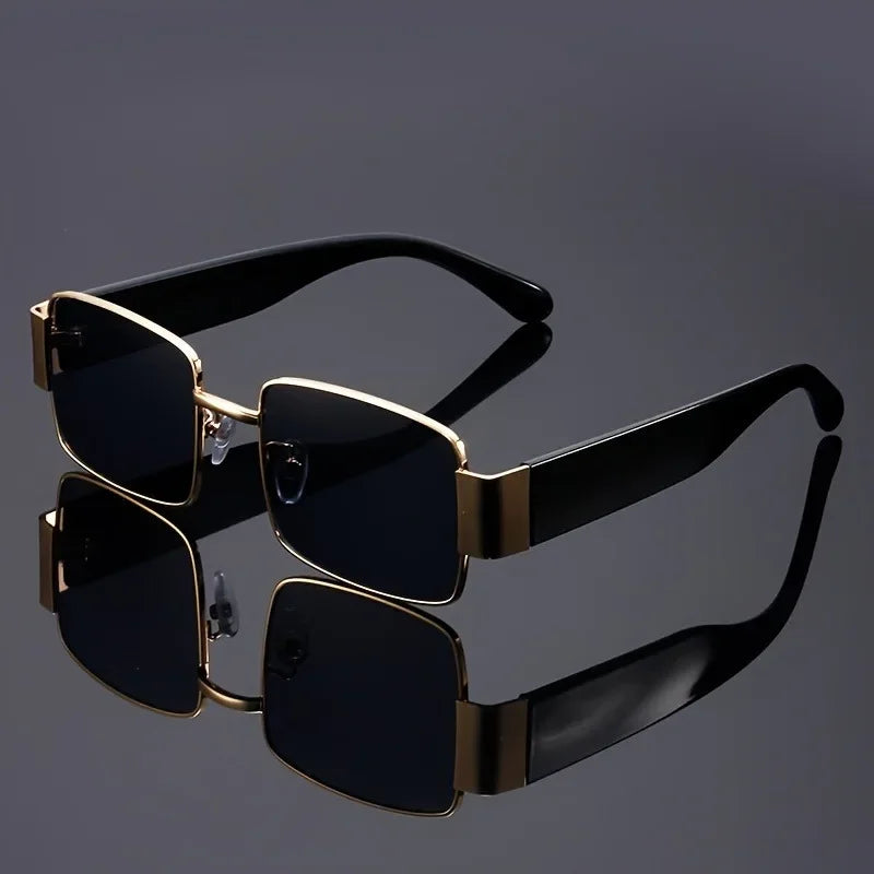 DRAVEN — Large Frame Sunglasses – Gold & Black Accent