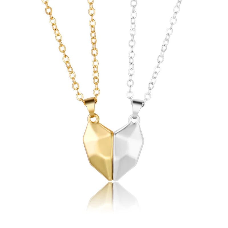 DRAVEN — Magnetic Heart Couple Necklace – Gothic Punk Jewelry for Men and Women