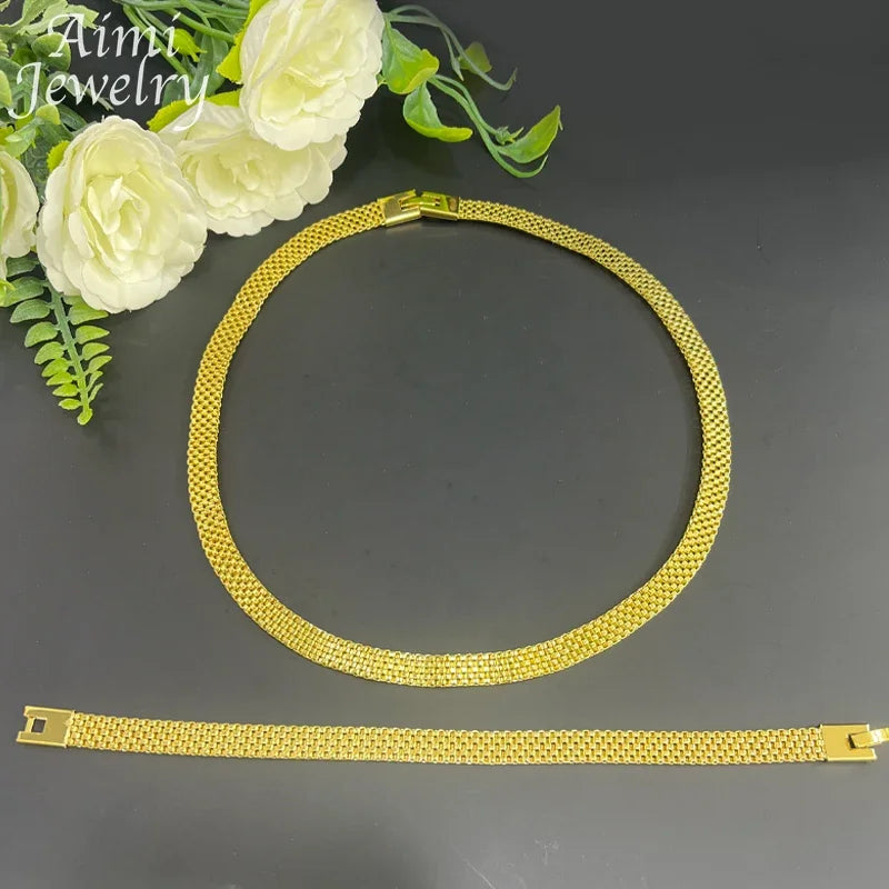 DRAVEN — 18K Gold Plated Jewelry Set – Necklace, Earrings & Bracelet for Women