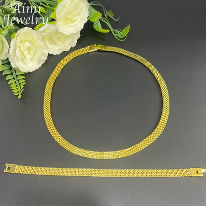 18K Gold Plated Jewelry Set – Necklace, Earrings & Bracelet for Women