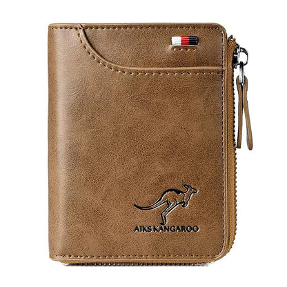 Leather Business Wallet Men RFID Zipper Card Holder – Elegant Men's Accessory | Accessorio Uomo Elegante