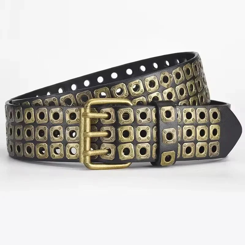 DRAVEN — Punk Street Belt Unisex Square Beads Design