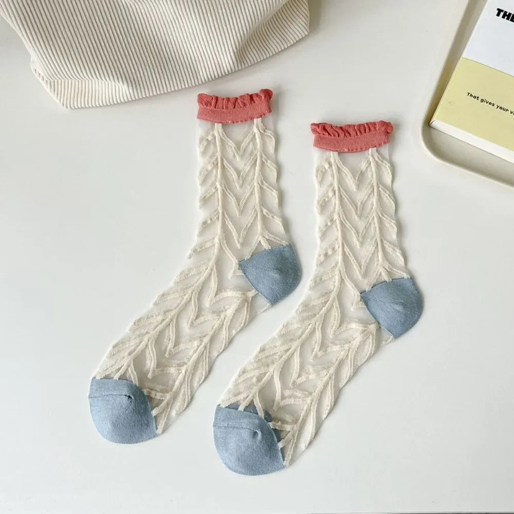 DRAVEN — Transparent Lace Socks – Women’s Sweet Korean Style