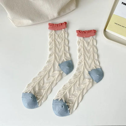 Transparent Lace Socks – Women’s Sweet Korean Style – Elegant Men's Accessory | Accessorio Uomo Elegante