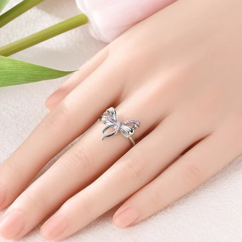 DRAVEN — Blue Zircon Butterfly Silver Ring