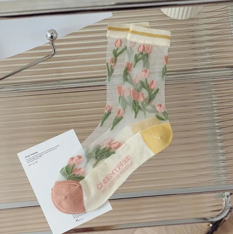 DRAVEN — Transparent Lace Socks – Women’s Korean Summer Style