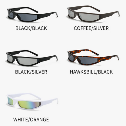 Narrow Frame Tech Sunglasses – Futuristic Cycling Style – Elegant Men's Accessory | Accessorio Uomo Elegante