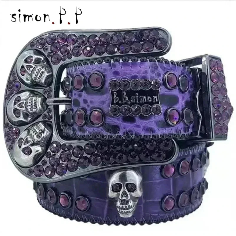 DRAVEN — Skull Studded Belt Unisex Punk Rock Gothic Style