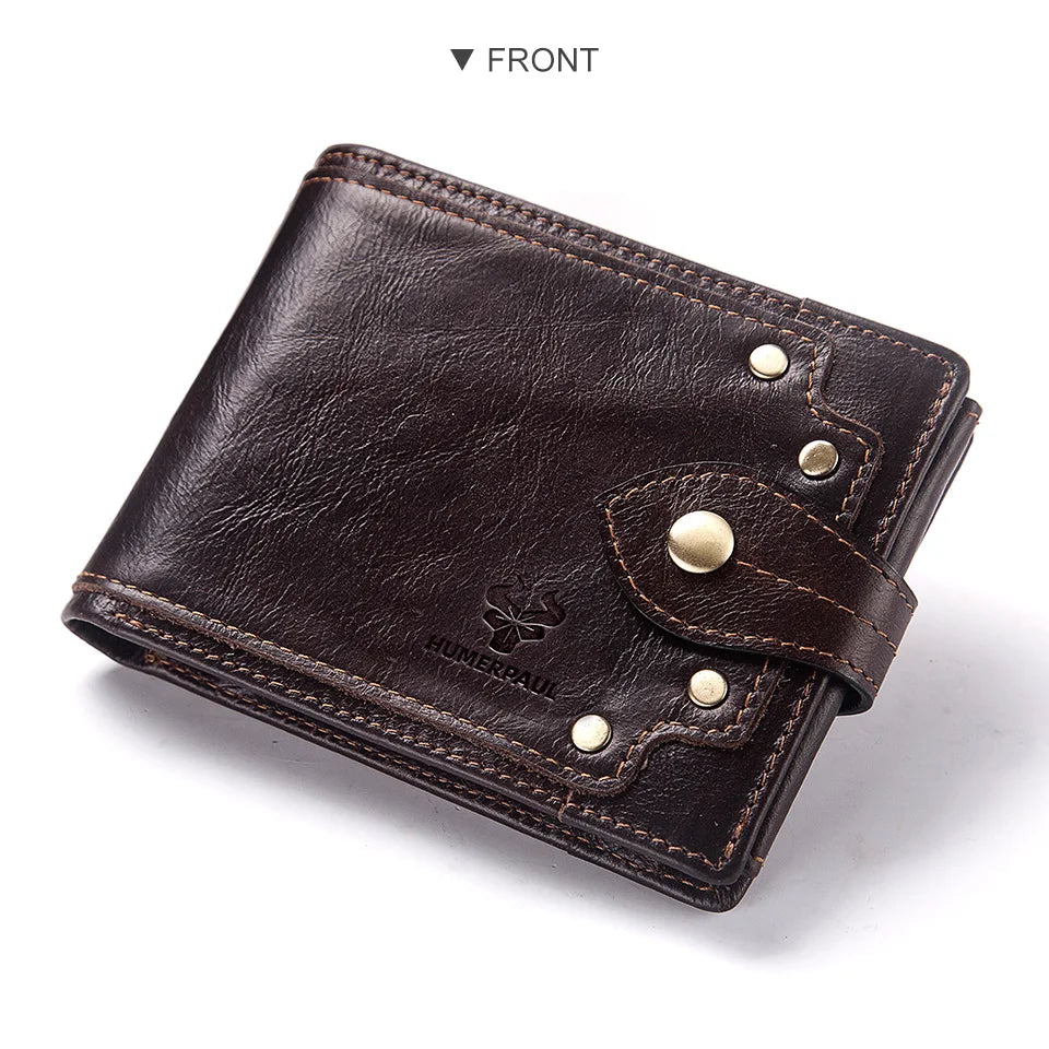 DRAVEN — Genuine Leather Slim Wallet Men Minimalist RFID Design