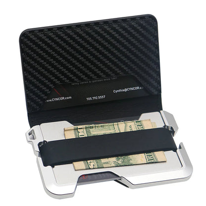 Aluminum Slim Wallet Men RFID Bifold Money Clip – Elegant Men's Accessory | Accessorio Uomo Elegante