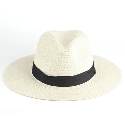 Summer Straw Fedora Hat – Unisex Beach Sun Hat with Ribbon Detail – Elegant Men's Accessory | Accessorio Uomo Elegante