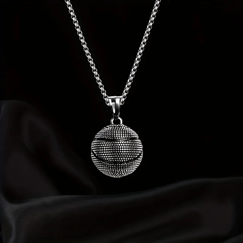 DRAVEN — Basketball Pendant Necklace – Bold Stainless Steel Jewelry for Men