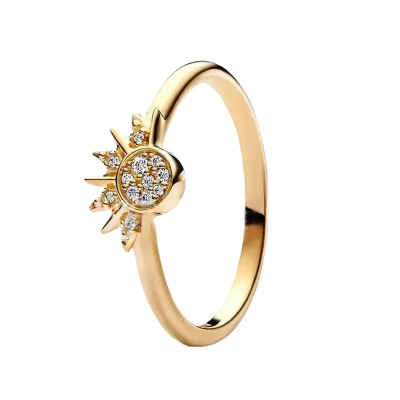 DRAVEN — Gold Heart Crown Sterling Silver Ring