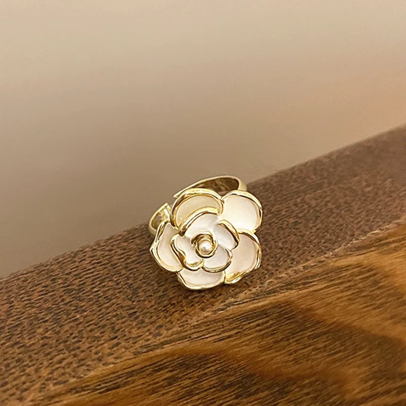 DRAVEN — Black Rose Adjustable Flower Ring