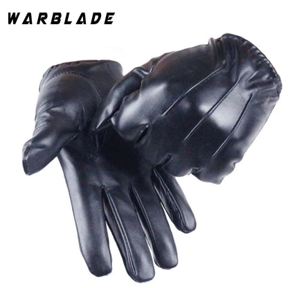 Luxury PU Leather Gloves – Unisex Cashmere Winter Style