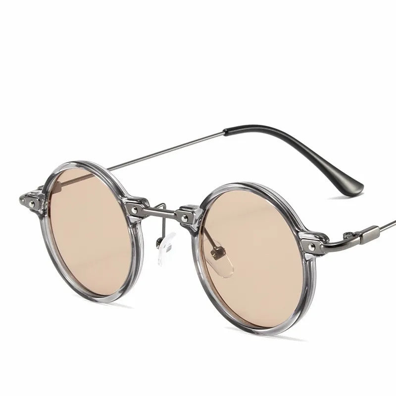 DRAVEN — Round Metal Sunglasses – Retro Steampunk Design