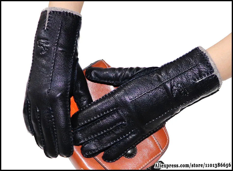 DRAVEN — High-End Deerskin Leather Gloves – Unisex Luxury Winter Style