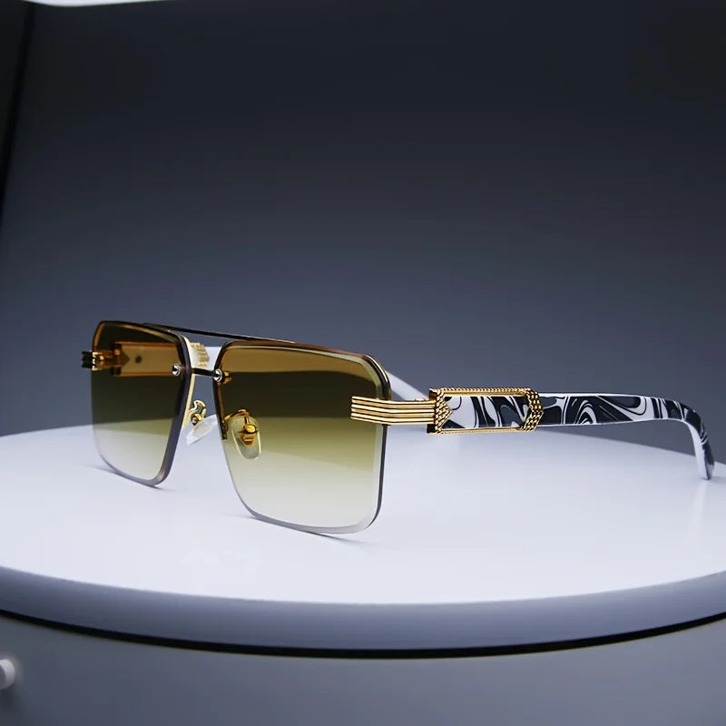 DRAVEN — Rimless Square Sunglasses – Classic Minimal Design