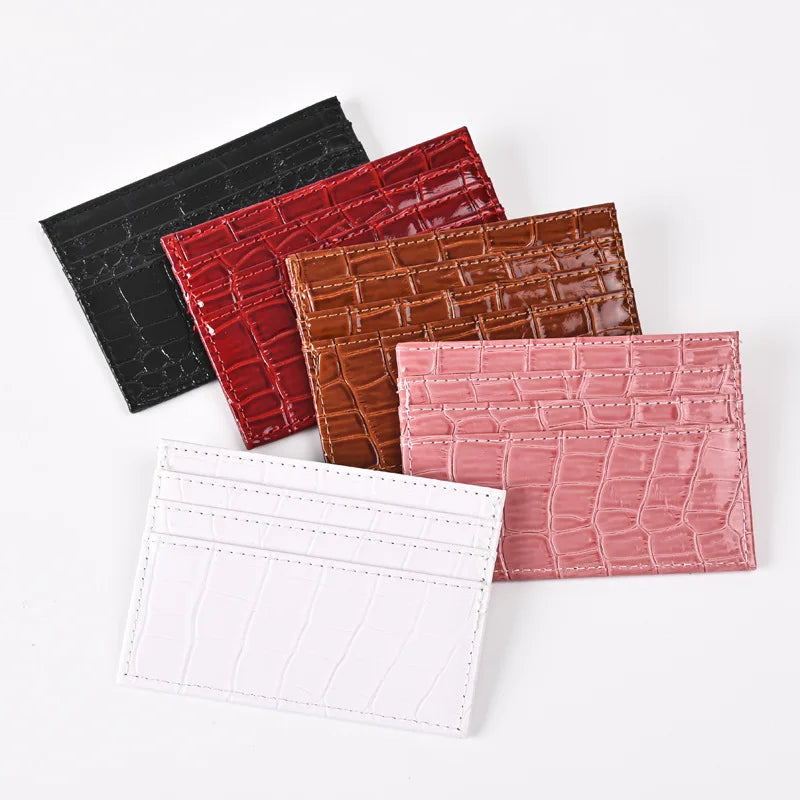 DRAVEN — Crocodile Pattern PU Leather Card Holder Wallet Women