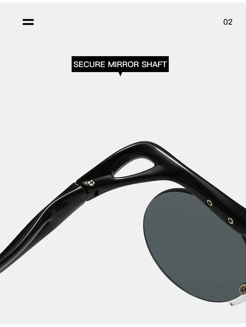 DRAVEN — Rimless Round Sunglasses – Trendy Designer Shape