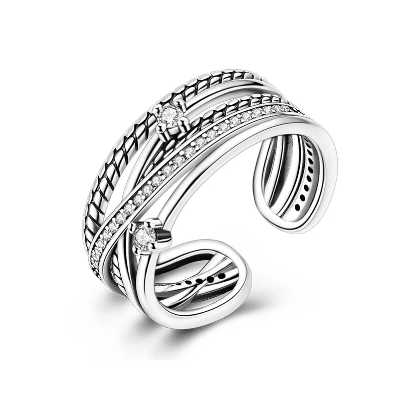 DRAVEN — Blue Zircon Butterfly Silver Ring