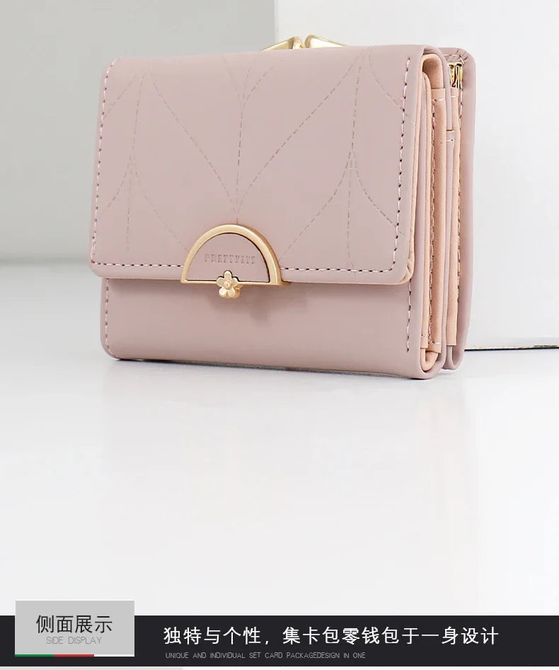 DRAVEN — PU Leather Trifold Wallet Women Summer 2025 Design