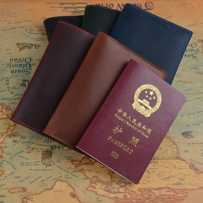 Genuine Leather Passport Wallet Unisex Vintage Cowhide – Elegant Men's Accessory | Accessorio Uomo Elegante