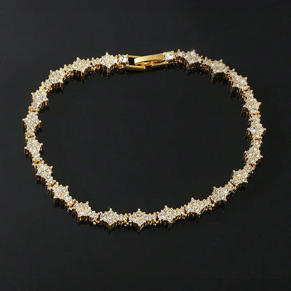 Round Stone Star Cubic Zirconia Bracelet – Elegant Men's Accessory | Accessorio Uomo Elegante