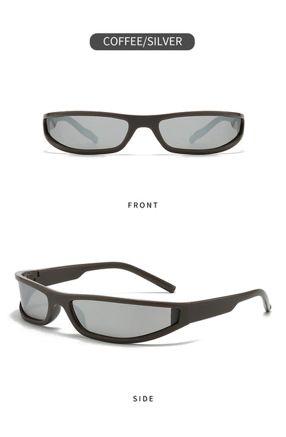 Narrow Frame Tech Sunglasses – Futuristic Cycling Style – Elegant Men's Accessory | Accessorio Uomo Elegante