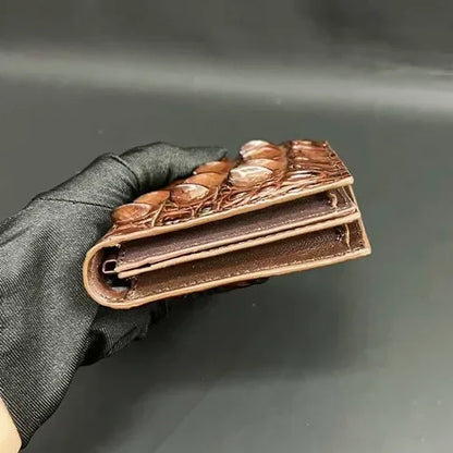 Crocodile Genuine Leather Wallet Men Short Luxury Design – Elegant Men's Accessory | Accessorio Uomo Elegante