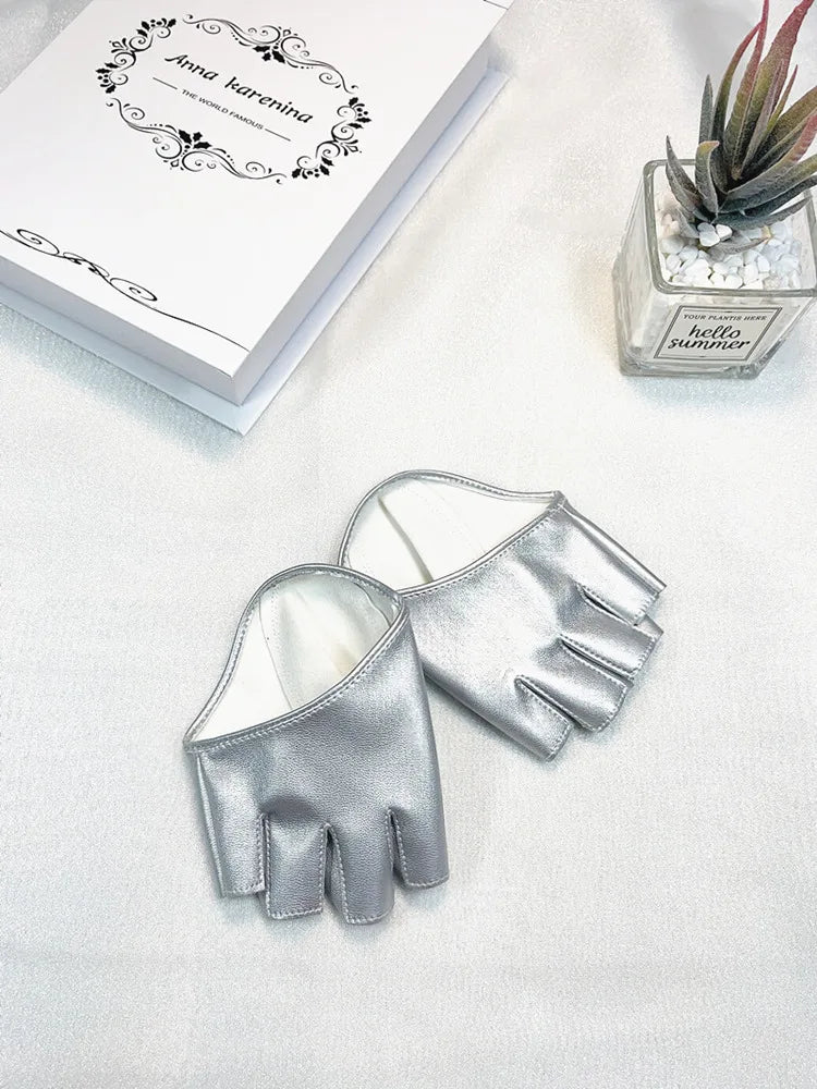 Faux Leather Fingerless Gloves – Women’s Dance Performance Style – Elegant Men's Accessory | Accessorio Uomo Elegante