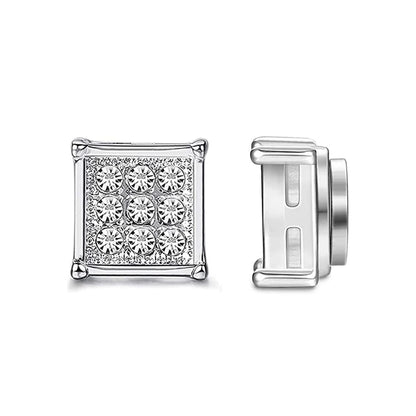 Crystal Magnetic Zircon Ear Studs – Elegant Men's Accessory | Accessorio Uomo Elegante