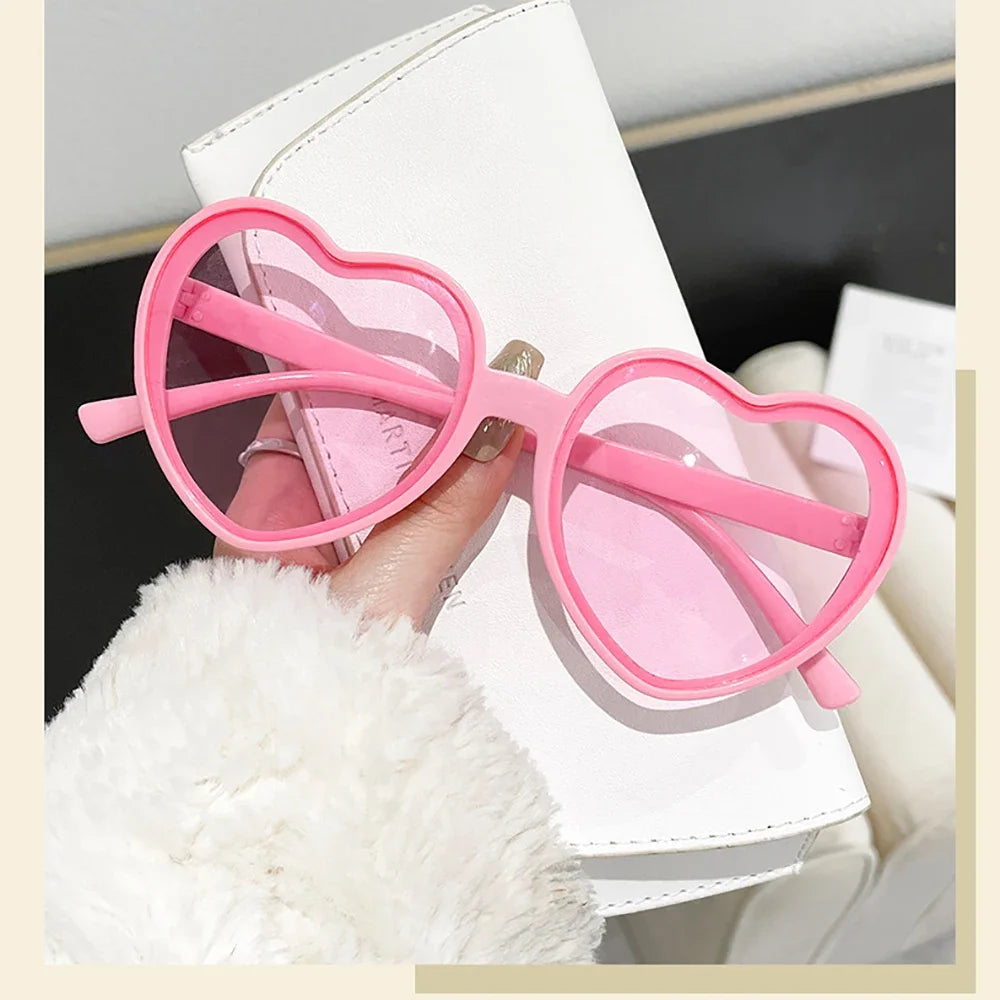 DRAVEN — Pink Heart Sunglasses – Candy Vintage Big Frame UV400 Shades