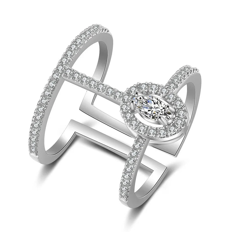 18K Gold Geometric Zircon Ring – Elegant Men's Accessory | Accessorio Uomo Elegante