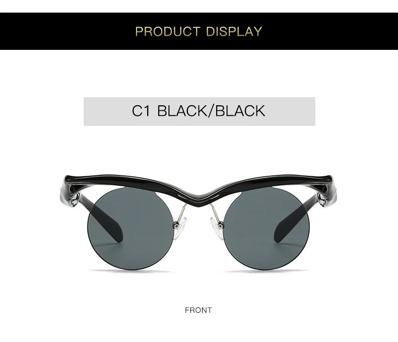 Rimless Round Sunglasses – Trendy Designer Shape – Elegant Men's Accessory | Accessorio Uomo Elegante